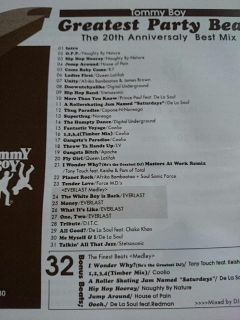 Tommy Boy Greatest Party Beats The 20th Anniversaly Best Mix  CD/DVD/rfI 