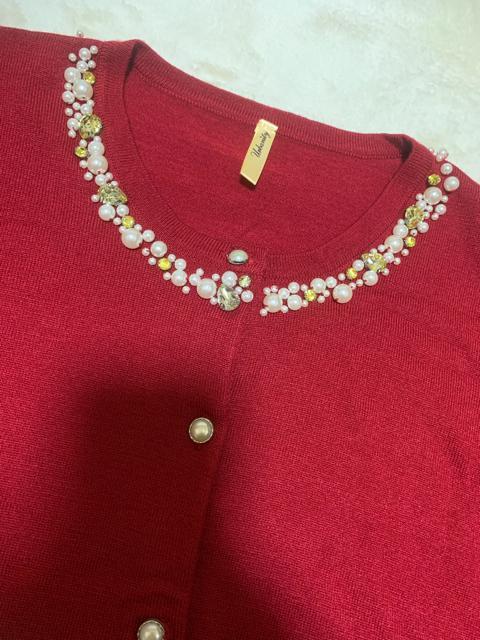 ビジューパールボタンニットカーディガントップス < 女性ファッション  ビジューパールボタンニットカーディガントップス < 女性ファッションの