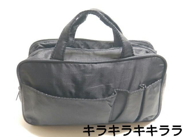●大容量★仕切りポケットたくさん求Eブラシも収納可能・便利なコスメポーチ(ミニバッグ型)<ブラック> < 女性ファッション ●大容量★仕切りポケットたくさん求Eブラシも収納可能・便利なコスメポーチ(ミニバッグ型)<ブラック> < 女性ファッションの