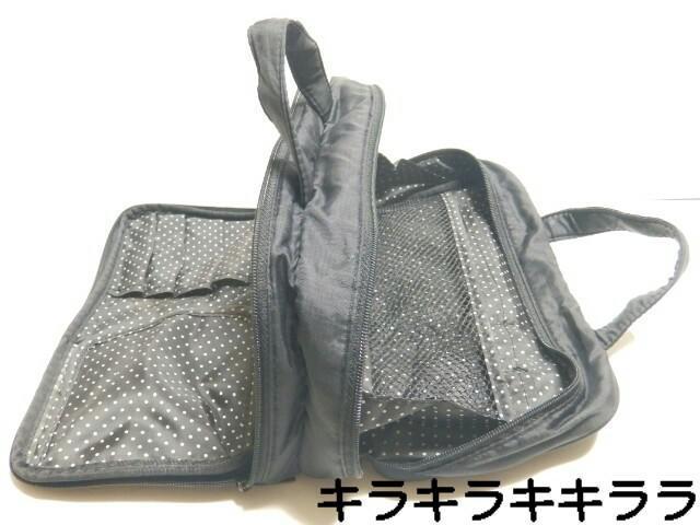●大容量★仕切りポケットたくさん求Eブラシも収納可能・便利なコスメポーチ(ミニバッグ型)<ブラック> < 女性ファッション ●大容量★仕切りポケットたくさん求Eブラシも収納可能・便利なコスメポーチ(ミニバッグ型)<ブラック> < 女性ファッションの