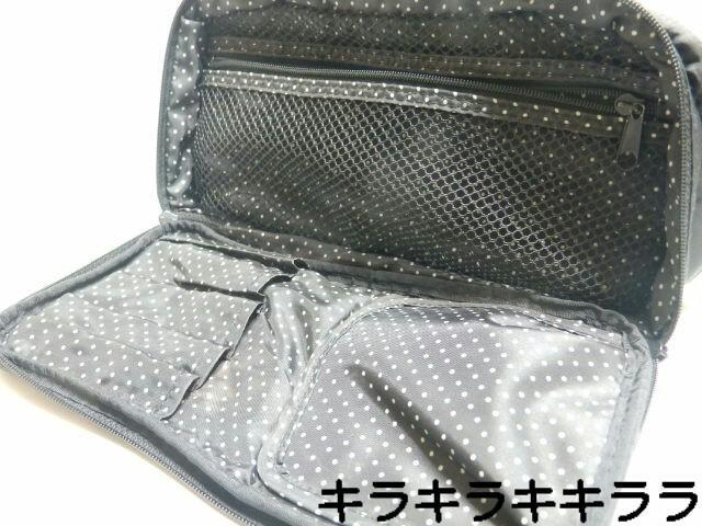 ●大容量★仕切りポケットたくさん求Eブラシも収納可能・便利なコスメポーチ(ミニバッグ型)<ブラック> < 女性ファッション ●大容量★仕切りポケットたくさん求Eブラシも収納可能・便利なコスメポーチ(ミニバッグ型)<ブラック> < 女性ファッションの