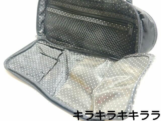 ●大容量★仕切りポケットたくさん求Eブラシも収納可能・便利なコスメポーチ(ミニバッグ型)<ブラック> < 女性ファッション ●大容量★仕切りポケットたくさん求Eブラシも収納可能・便利なコスメポーチ(ミニバッグ型)<ブラック> < 女性ファッションの