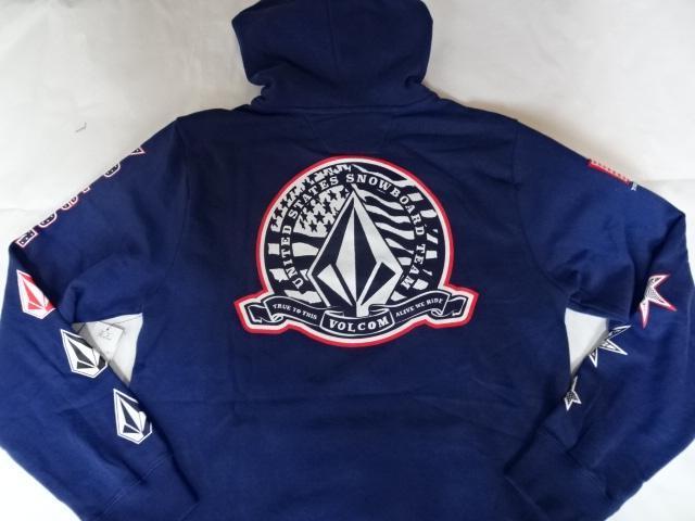 ボルコム x TEAM USAスノーボード プルオーバーパーカーUS S 紺 < 男性ファッション  ボルコム x TEAM USAスノーボード プルオーバーパーカーUS S 紺 < 男性ファッションの