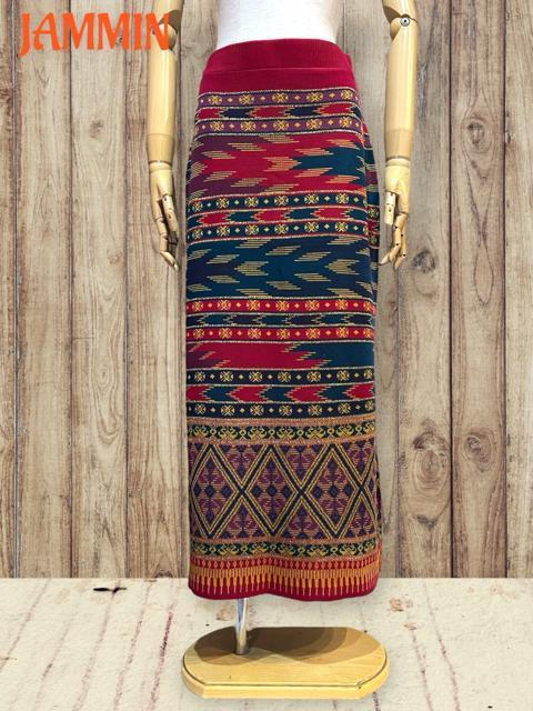 アジアン柄ニットスカート エスニック ヒッピー アジアン 個性派 ニットスカート < 女性ファッション アジアン柄ニットスカート エスニック ヒッピー アジアン 個性派 ニットスカート < 女性ファッションの