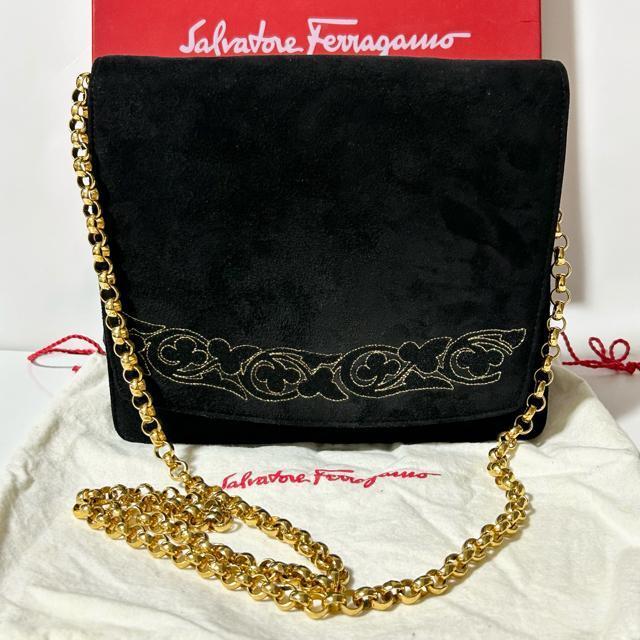 Salvatore Ferragamo BF210646 �h�J �X�G�[�h ���U�[ 2way �`�F�[�� �V�����_�[ �N���b�` �o�b�O �� �u�����h�� 