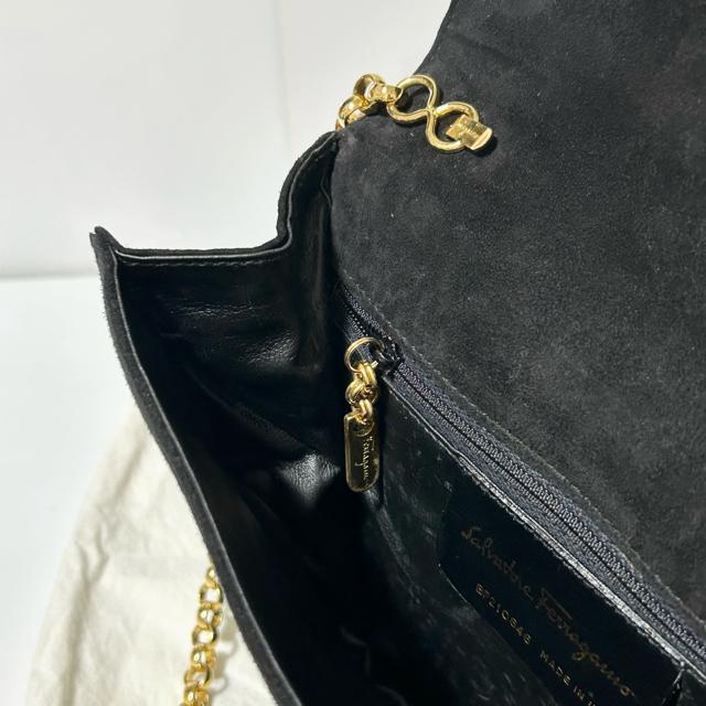 Salvatore Ferragamo BF210646 �h�J �X�G�[�h ���U�[ 2way �`�F�[�� �V�����_�[ �N���b�` �o�b�O �� �u�����h�� 