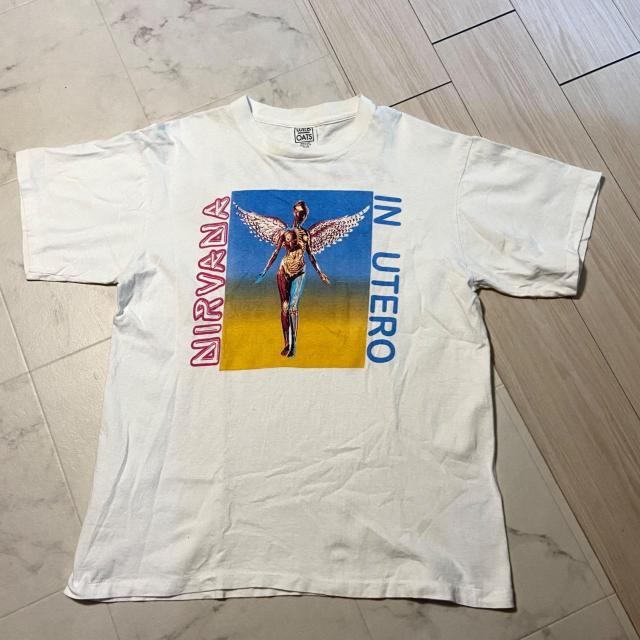 NIRVANA IN UTERO 93-94 WORLD TOUR Tシャツ XL バンドT vintage アメリカ製 < 男性ファッション NIRVANA IN UTERO 93-94 WORLD TOUR Tシャツ XL バンドT vintage アメリカ製 < 男性ファッションの