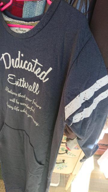 新品 大きいサイズLL 裏起毛、前ロゴ、ポケ付き 腕ライン入りマキシ丈ワンピース 紺 < 女性ファッション 新品 大きいサイズLL 裏起毛、前ロゴ、ポケ付き 腕ライン入りマキシ丈ワンピース 紺 < 女性ファッションの