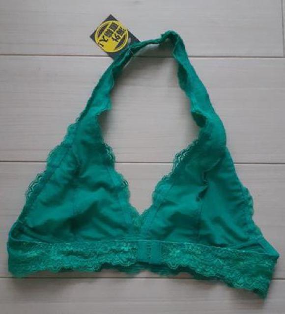 新品■可愛い♪レース ホルターネック ブラジャー インナー ストレッチ ヨガ◆ロイヤルグリーン◆M < 女性ファッション  新品■可愛い♪レース ホルターネック ブラジャー インナー ストレッチ ヨガ◆ロイヤルグリーン◆M < 女性ファッションの