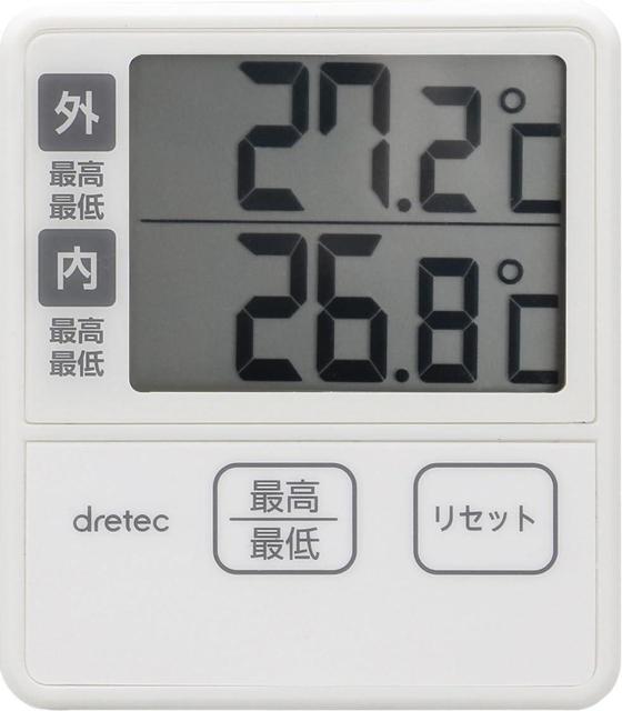 dretec(ドリテック) 温度計 室内 室外 デジタル 壁掛け O-285IV(アイボリー) < ペット/手芸/園芸  dretec(ドリテック) 温度計 室内 室外 デジタル 壁掛け O-285IV(アイボリー)  < ペット/手芸/園芸の