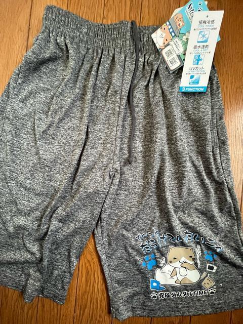 Mサイズ!NECOBUCHI -SANだらけてたいニャ!接触冷感!吸水速乾!UVカット両サイドand後一つポケット付きハーフパンツ < 男性ファッション  Mサイズ!NECOBUCHI -SANだらけてたいニャ!接触冷感!吸水速乾!UVカット両サイドand後一つポケット付きハーフパンツ  < 男性ファッションの