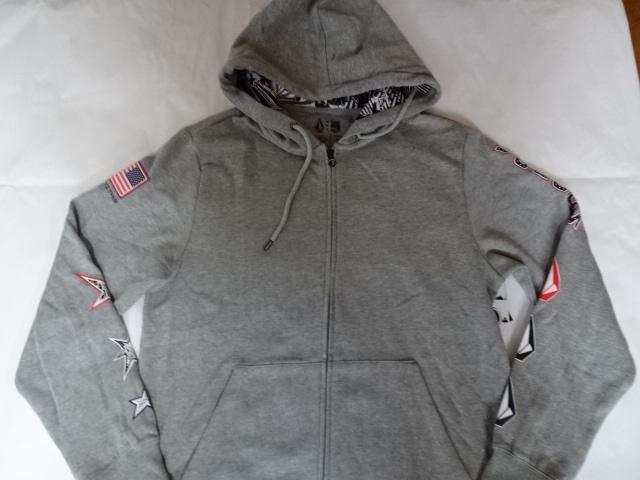 ボルコム x TEAM USAスノーボード フルジップ パーカーUS S 灰 < 男性ファッション  ボルコム x TEAM USAスノーボード フルジップ パーカーUS S 灰  < 男性ファッションの