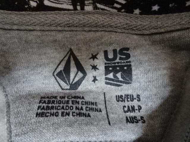 ボルコム x TEAM USAスノーボード フルジップ パーカーUS S 灰 < 男性ファッション  ボルコム x TEAM USAスノーボード フルジップ パーカーUS S 灰 < 男性ファッションの