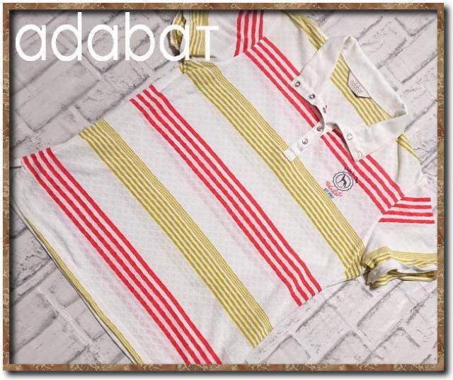 アダバット 刺繍入り半袖ポロシャツ 白 < ブランド  アダバット 刺繍入り半袖ポロシャツ 白  < ブランドの