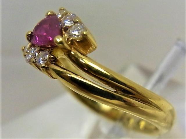 K18 18金 リング 指輪 ルビー 0.39ct ダイヤ 0.16ct < 女性アクセサリー/時計  K18 18金 リング 指輪 ルビー 0.39ct ダイヤ 0.16ct < 女性アクセサリー/時計の