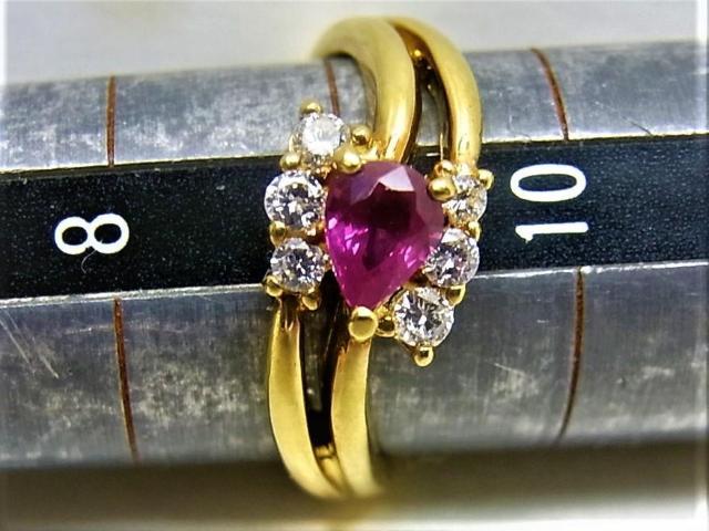 K18 18金 リング 指輪 ルビー 0.39ct ダイヤ 0.16ct < 女性アクセサリー/時計  K18 18金 リング 指輪 ルビー 0.39ct ダイヤ 0.16ct < 女性アクセサリー/時計の