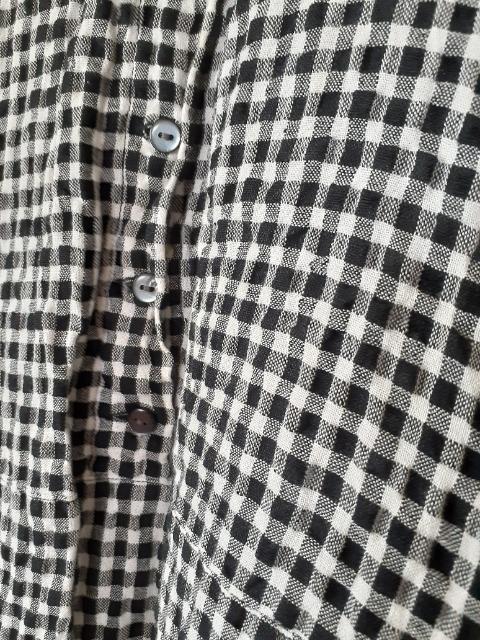 着丈75センチ位無印くしゃっと素材チェックチュニックM夏にぴったり < ブランド  着丈75センチ位無印くしゃっと素材チェックチュニックM夏にぴったり < ブランドの