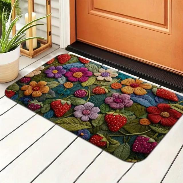 爆ヤス価格1290円★春の花柄玄関マット、吸水性抜群、滑り止め、室内外用、洗濯可能 45cm/75cm < インテリア/ライフ  爆ヤス価格1290円★春の花柄玄関マット、吸水性抜群、滑り止め、室内外用、洗濯可能 45cm/75cm < インテリア/ライフの