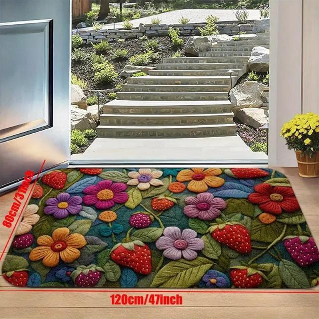 爆ヤス価格1290円★春の花柄玄関マット、吸水性抜群、滑り止め、室内外用、洗濯可能 45cm/75cm < インテリア/ライフ  爆ヤス価格1290円★春の花柄玄関マット、吸水性抜群、滑り止め、室内外用、洗濯可能 45cm/75cm < インテリア/ライフの