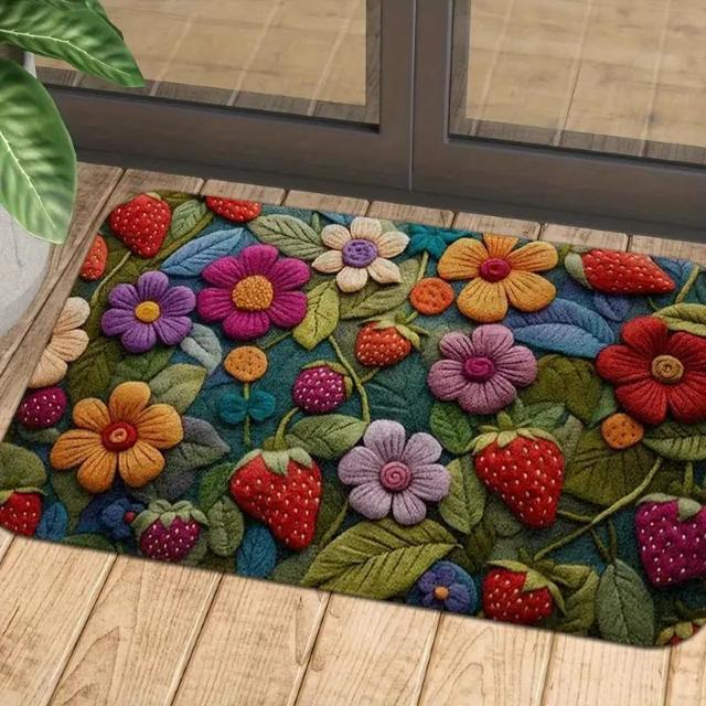 爆ヤス価格1290円★春の花柄玄関マット、吸水性抜群、滑り止め、室内外用、洗濯可能 45cm/75cm < インテリア/ライフ  爆ヤス価格1290円★春の花柄玄関マット、吸水性抜群、滑り止め、室内外用、洗濯可能 45cm/75cm < インテリア/ライフの