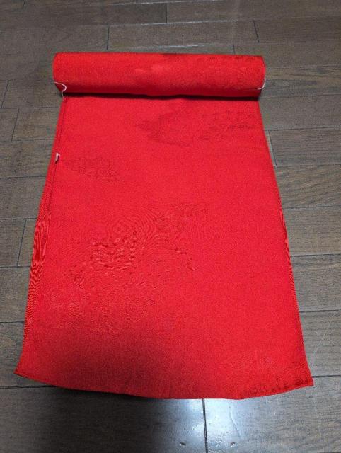 反物、たぶん襦袢地、赤浮かし柄 < 女性ファッション  反物、たぶん襦袢地、赤浮かし柄  < 女性ファッションの