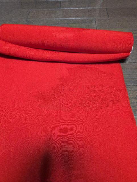 反物、たぶん襦袢地、赤浮かし柄 < 女性ファッション  反物、たぶん襦袢地、赤浮かし柄 < 女性ファッションの