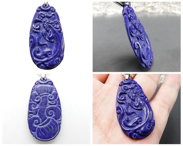 逸品天然石ラピスラズリヒキュウ如意両面完全手彫りアンティークネックレス < 女性アクセサリー/時計 逸品天然石ラピスラズリヒキュウ如意両面完全手彫りアンティークネックレス < 女性アクセサリー/時計の