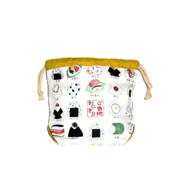【底マチ幅が広い巾着】◆ご当地おにぎり×白地◆裏地あり巾着 < 女性ファッション 【底マチ幅が広い巾着】◆ご当地おにぎり×白地◆裏地あり巾着 < 女性ファッションの