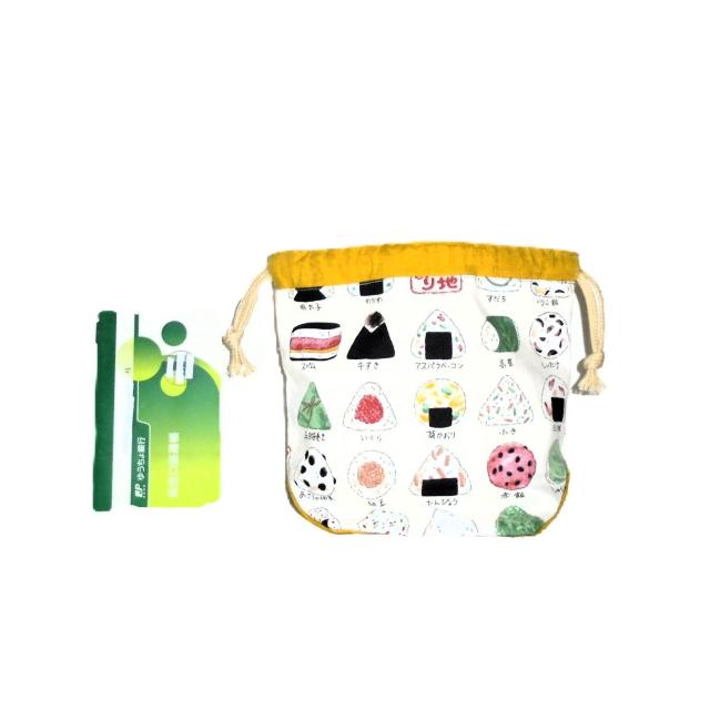 【底マチ幅が広い巾着】◆ご当地おにぎり×白地◆裏地あり巾着 < 女性ファッション 【底マチ幅が広い巾着】◆ご当地おにぎり×白地◆裏地あり巾着 < 女性ファッションの