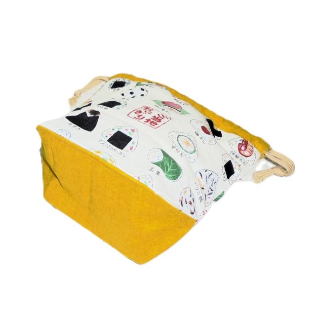 【底マチ幅が広い巾着】◆ご当地おにぎり×白地◆裏地あり巾着 < 女性ファッション 【底マチ幅が広い巾着】◆ご当地おにぎり×白地◆裏地あり巾着 < 女性ファッションの