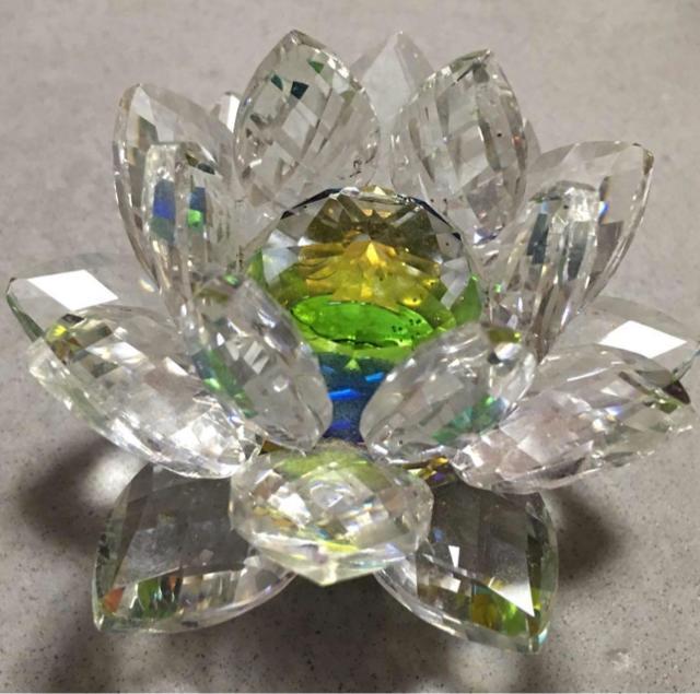 ガラス細工 ハスの花 アジア雑貨 クリスタル < インテリア/ライフ ガラス細工 ハスの花 アジア雑貨 クリスタル < インテリア/ライフの