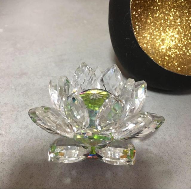 ガラス細工 ハスの花 アジア雑貨 クリスタル < インテリア/ライフ ガラス細工 ハスの花 アジア雑貨 クリスタル < インテリア/ライフの