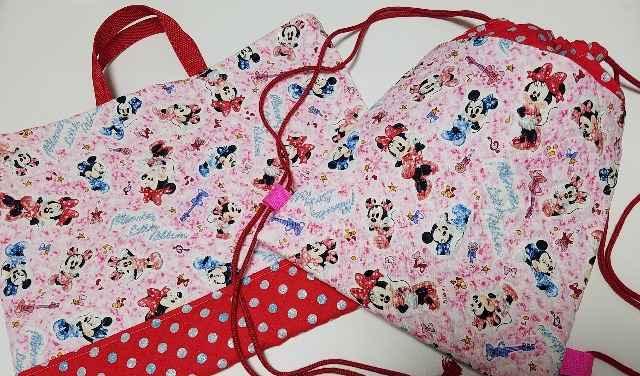 レア柄 【本日限定】★ B82ミニー  レッスンバッグ&ナップサック(*^O^*)ハンドメイド < キッズ/ベビー  レア柄 【本日限定】★ B82ミニー  レッスンバッグ&ナップサック(*^O^*)ハンドメイド  < キッズ/ベビーの