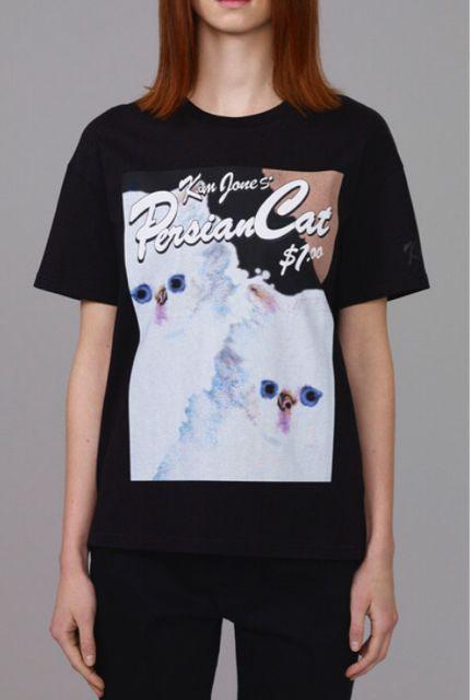 GU×キムジョーンズ・ネコキャラクターTシャツ。ブラック < ブランド GU×キムジョーンズ・ネコキャラクターTシャツ。ブラック < ブランドの