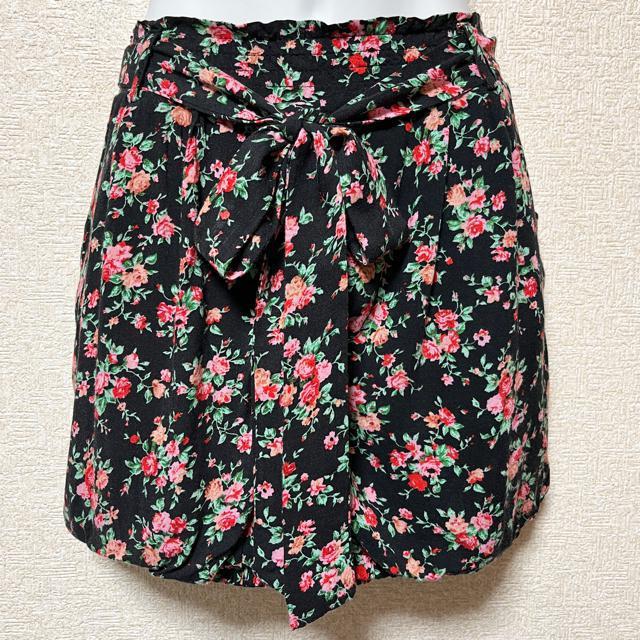 【SALE】プックリ♪共布リボンベルト付花柄バルーンショーパン < 女性ファッション  【SALE】プックリ♪共布リボンベルト付花柄バルーンショーパン < 女性ファッションの