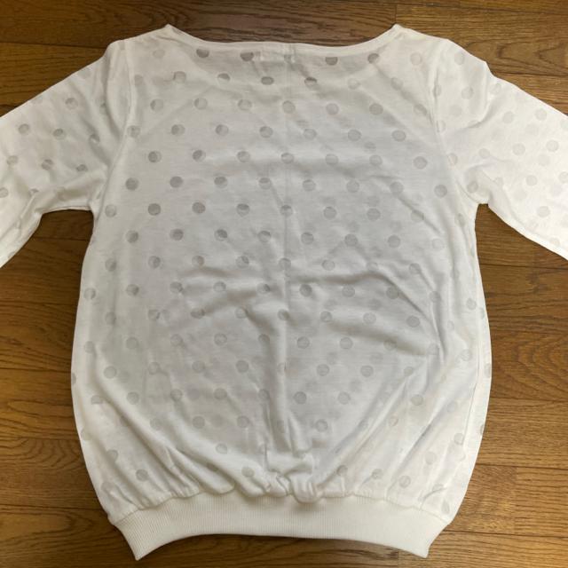 水玉 ドット 透け柄が可愛い 七分丈カットソー < 女性ファッション  水玉 ドット 透け柄が可愛い 七分丈カットソー < 女性ファッションの