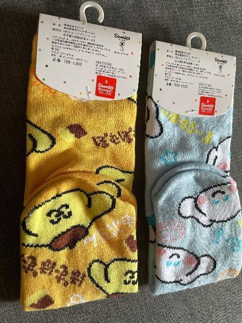 ♯新品♯ おえかきさん × さんりおきゃらくたーず ポムポムプリン シナモロール 2点セット 靴下 ソックス  22→24 < 女性ファッション  ♯新品♯ おえかきさん × さんりおきゃらくたーず ポムポムプリン シナモロール 2点セット 靴下 ソックス  22→24 < 女性ファッションの