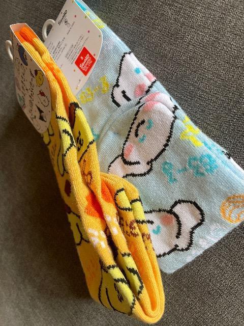 ♯新品♯ おえかきさん × さんりおきゃらくたーず ポムポムプリン シナモロール 2点セット 靴下 ソックス  22→24 < 女性ファッション  ♯新品♯ おえかきさん × さんりおきゃらくたーず ポムポムプリン シナモロール 2点セット 靴下 ソックス  22→24 < 女性ファッションの