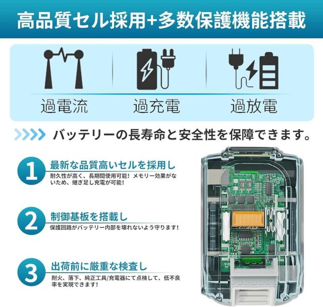 マキタ互換 18v バッテリー BL1860B 6.0Ah大容量 2個 < ペット/手芸/園芸  マキタ互換 18v バッテリー BL1860B 6.0Ah大容量 2個 < ペット/手芸/園芸の