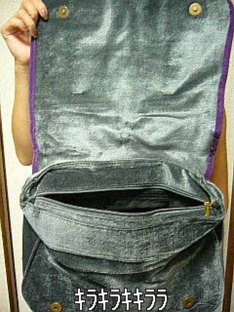 《New》ゴールドチェーン★パイル*ショルダーバッグ<グレー&パープル> < 女性ファッション  《New》ゴールドチェーン★パイル*ショルダーバッグ<グレー&パープル> < 女性ファッションの