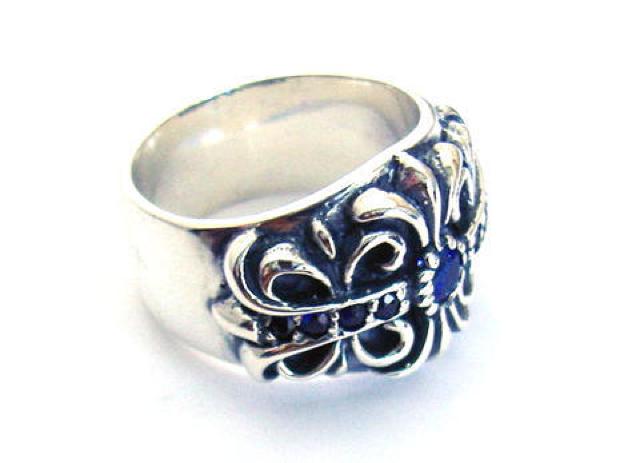 キーパークロスリング サファイア シルバー925 < 男性アクセサリー/時計  キーパークロスリング サファイア シルバー925 < 男性アクセサリー/時計の