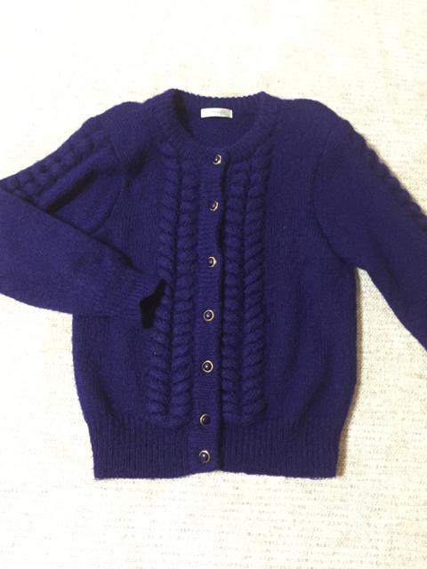 608.新品☆ケーブルニットジャケット☆藍色☆サイズL < 女性ファッション  608.新品☆ケーブルニットジャケット☆藍色☆サイズL  < 女性ファッションの