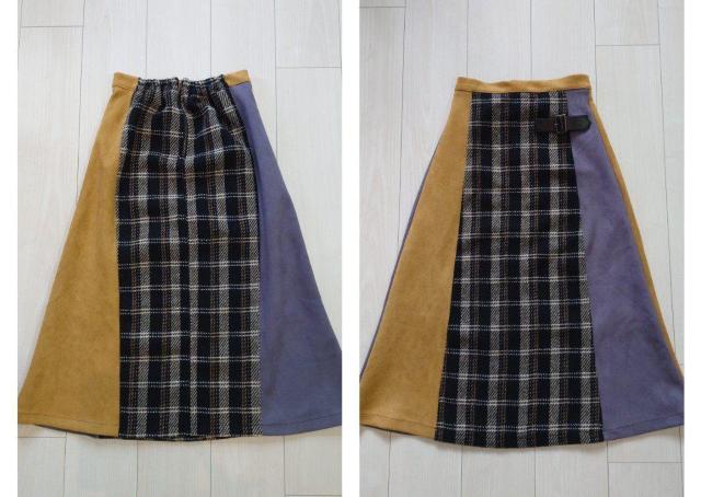 shemoshelly シーモシェリー 配色切替スカート スウェード サイズM < 女性ファッション  shemoshelly シーモシェリー 配色切替スカート スウェード サイズM < 女性ファッションの