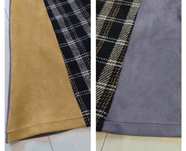 shemoshelly シーモシェリー 配色切替スカート スウェード サイズM < 女性ファッション  shemoshelly シーモシェリー 配色切替スカート スウェード サイズM < 女性ファッションの