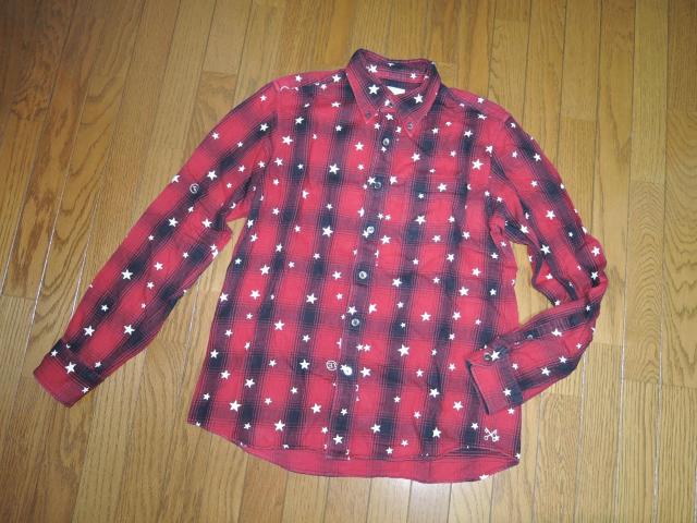 uniform experiment ユニフォームエクスペリメント ★星柄ドット チェックシャツ 1 赤黒 < ブランド  uniform experiment ユニフォームエクスペリメント ★星柄ドット チェックシャツ 1 赤黒 < ブランドの