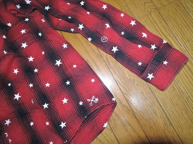 uniform experiment ユニフォームエクスペリメント ★星柄ドット チェックシャツ 1 赤黒 < ブランド  uniform experiment ユニフォームエクスペリメント ★星柄ドット チェックシャツ 1 赤黒 < ブランドの