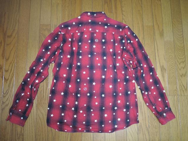 uniform experiment ユニフォームエクスペリメント ★星柄ドット チェックシャツ 1 赤黒 < ブランド  uniform experiment ユニフォームエクスペリメント ★星柄ドット チェックシャツ 1 赤黒 < ブランドの