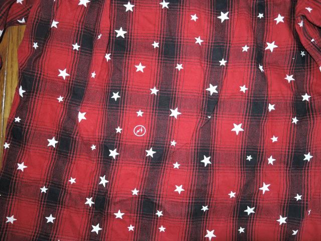 uniform experiment ユニフォームエクスペリメント ★星柄ドット チェックシャツ 1 赤黒 < ブランド  uniform experiment ユニフォームエクスペリメント ★星柄ドット チェックシャツ 1 赤黒 < ブランドの