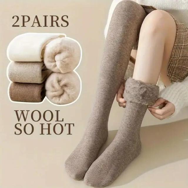 超お買い得1290円★あったか編み込みニーハイソックス、2個セット、冬用、伸縮性抜群 ブラック + ミルクホワイト < 女性ファッション  超お買い得1290円★あったか編み込みニーハイソックス、2個セット、冬用、伸縮性抜群 ブラック + ミルクホワイト < 女性ファッションの