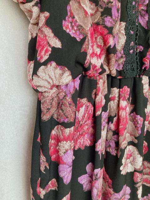 axes femme ラグラン 花柄 チュニック パーティードレス ワンピース M < ブランド  axes femme ラグラン 花柄 チュニック パーティードレス ワンピース M < ブランドの